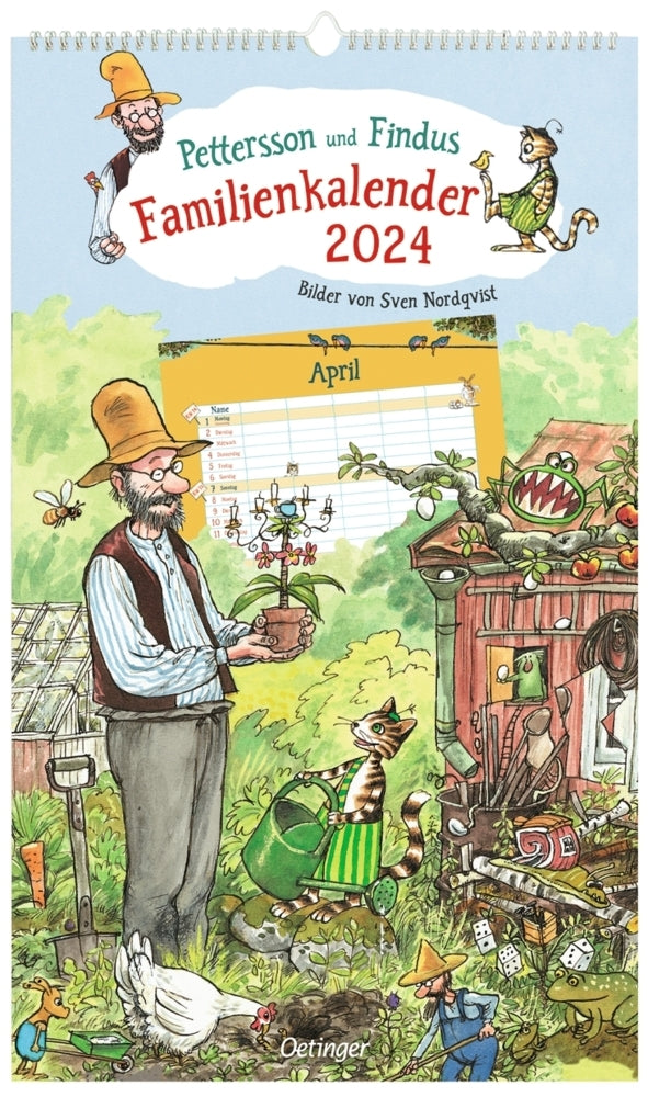 Pettersson und Findus - Familienkalender 2024 - 27 x 45 cm - Oetinger Verlag