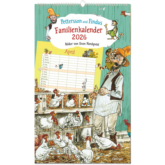 Pettersson und Findus - Familienkalender 2026 - 27 x 46 cm - Oetinger Verlag