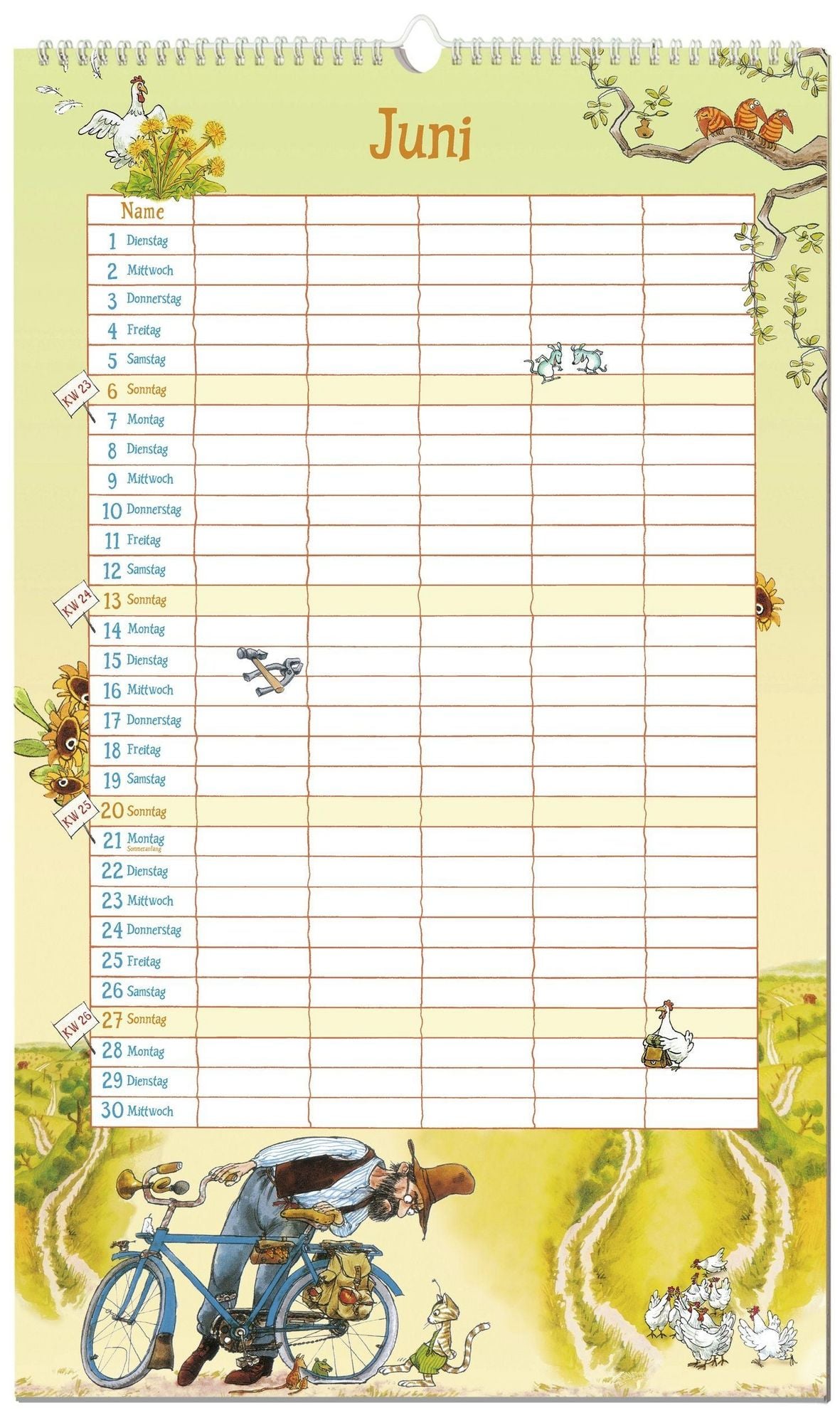 Pettersson und Findus - Familienkalender 2027 - 27 x 46 cm - Oetinger Verlag