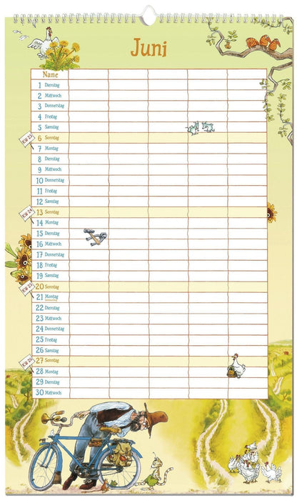 Pettersson und Findus - Familienkalender 2027 - 27 x 46 cm - Oetinger Verlag