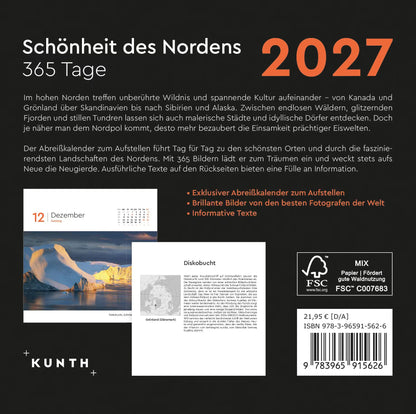 Schönheit des Nordens - 365 Tage Abreißkalender - 2027 - Kunth Verlag