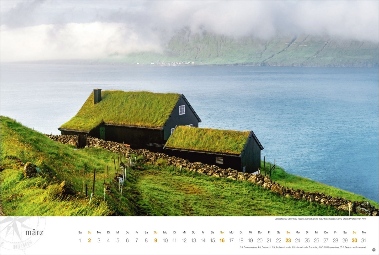 Skandinavien Globetrotter - Wandkalender 2025 - 58 x 39 cm - Heye Verlag