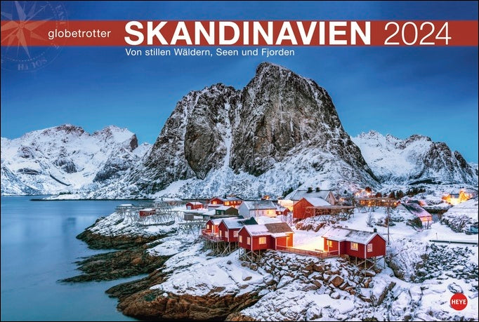 Skandinavien Globetrotter - Wandkalender 2024 - 58 x 39 cm - Heye Verlag