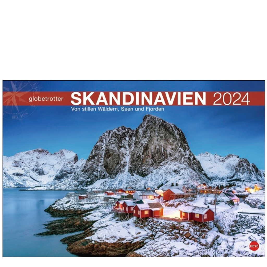 Skandinavien Globetrotter - Wandkalender 2024 - 58 x 39 cm - Heye Verlag