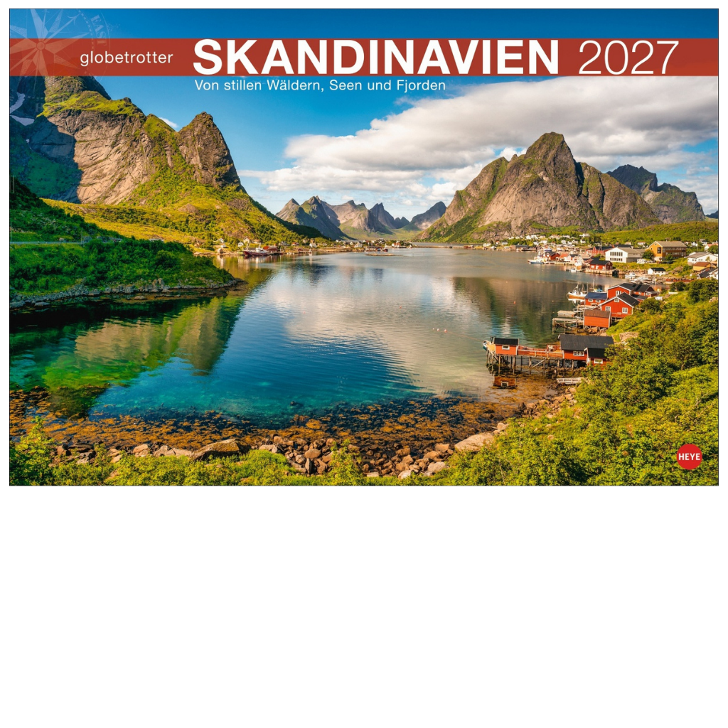 Skandinavien Globetrotter - Wandkalender 2027 - 58 x 39 cm - Heye Verlag