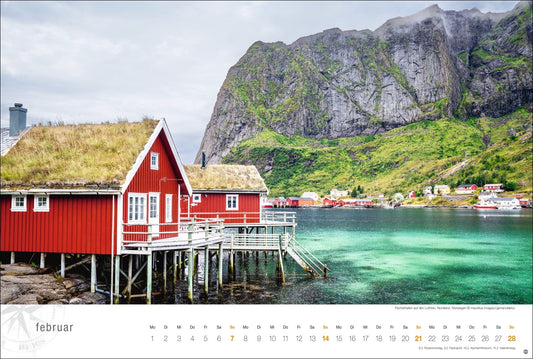Skandinavien Globetrotter - Wandkalender 2027 - 58 x 39 cm - Heye Verlag