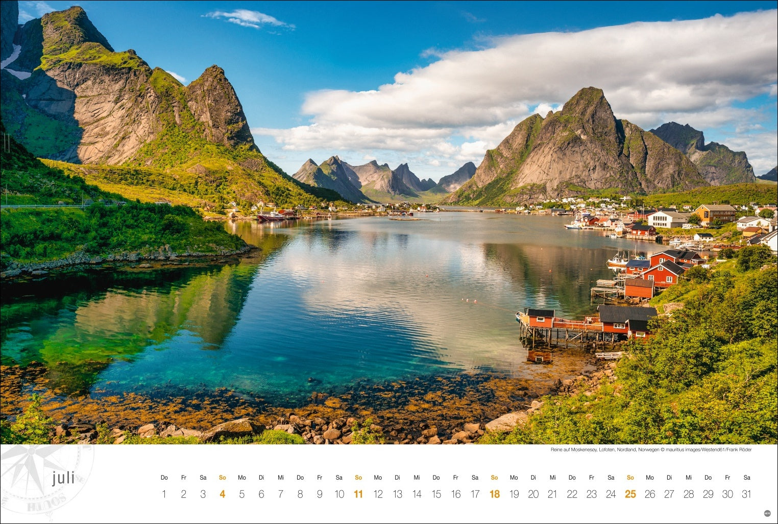 Skandinavien Globetrotter - Wandkalender 2027 - 58 x 39 cm - Heye Verlag