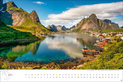 Skandinavien Globetrotter - Wandkalender 2027 - 58 x 39 cm - Heye Verlag