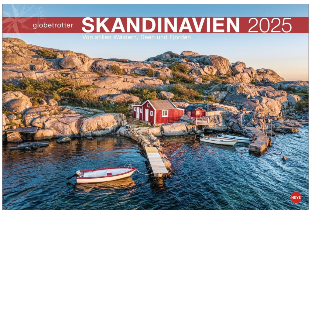 Skandinavien Globetrotter - Wandkalender 2025 - 58 x 39 cm - Heye Verlag