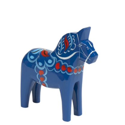 Dala-Pferd - Holz - Blau