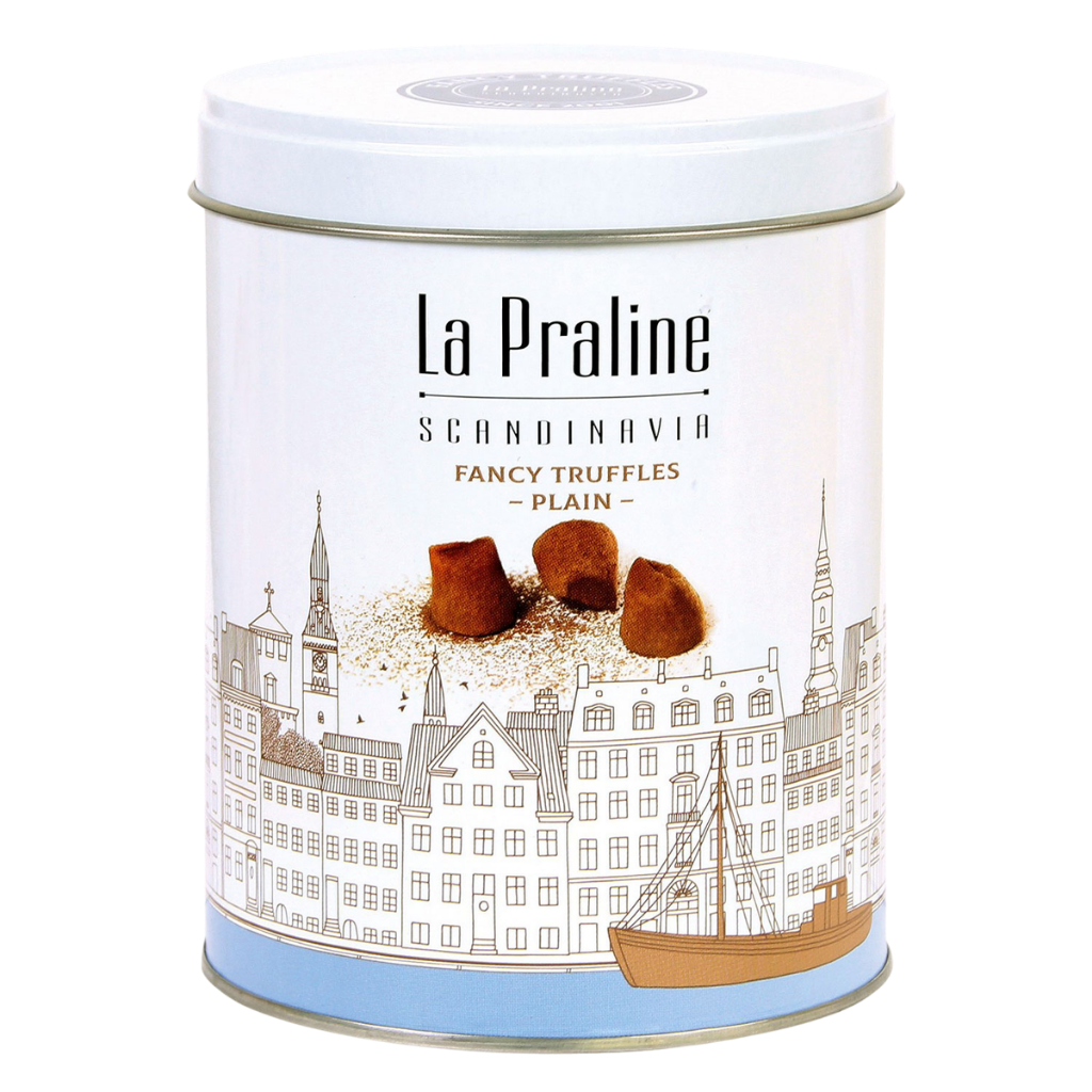 La Praline Scandinavia Fancy Truffles Natur - Kakaotrüffel in der Geschenkdose - 200 g