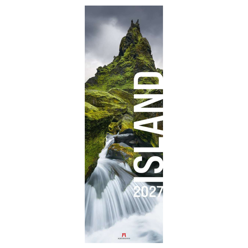 Island Vertikal Kalender 2027 - 33 x 100 cm - Ackermann Kunstverlag