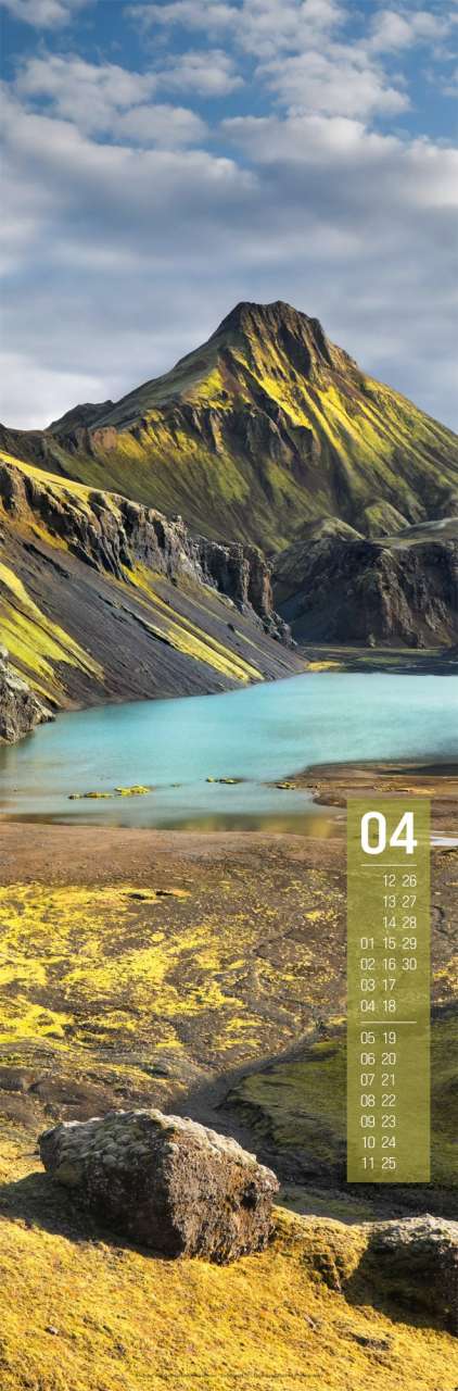 Island Vertikal Kalender 2027 - 33 x 100 cm - Ackermann Kunstverlag