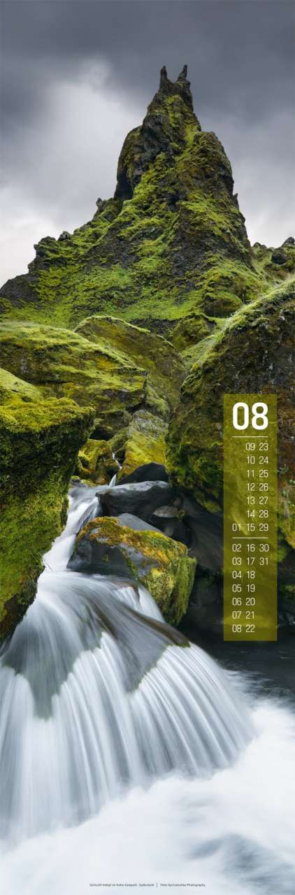 Island Vertikal Kalender 2027 - 33 x 100 cm - Ackermann Kunstverlag
