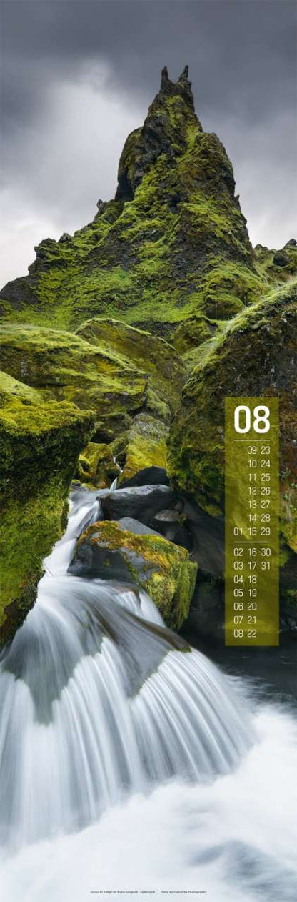 Island Vertikal Kalender 2027 - 33 x 100 cm - Ackermann Kunstverlag