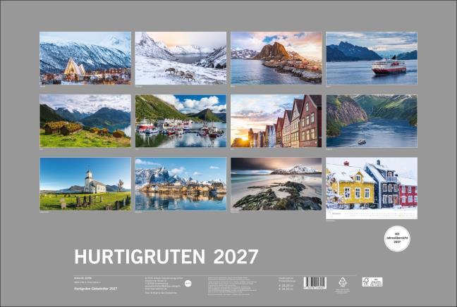Hurtigruten Globetrotter - Wandkalender 2027 - 58 x 39 cm - Heye Verlag