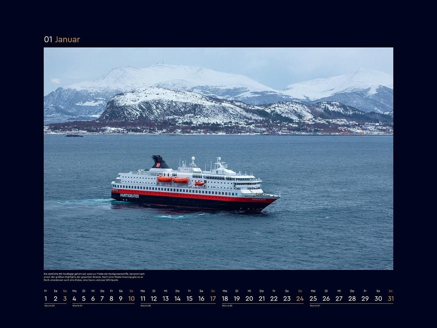 Hurtigruten - Wandkalender 2027 - 60 x 45 cm - Kunth Verlag