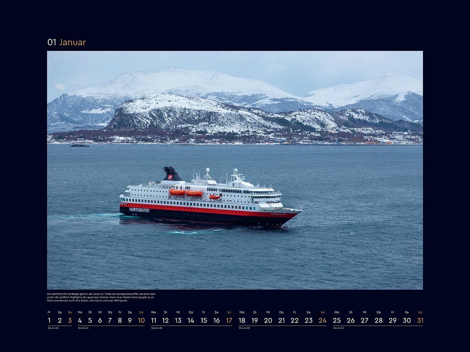 Hurtigruten - Wandkalender 2027 - 60 x 45 cm - Kunth Verlag