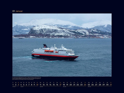 Hurtigruten - Wandkalender 2027 - 60 x 45 cm - Kunth Verlag