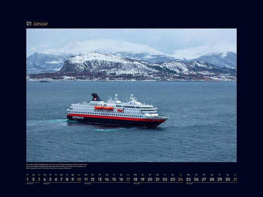 Hurtigruten - Wandkalender 2027 - 60 x 45 cm - Kunth Verlag