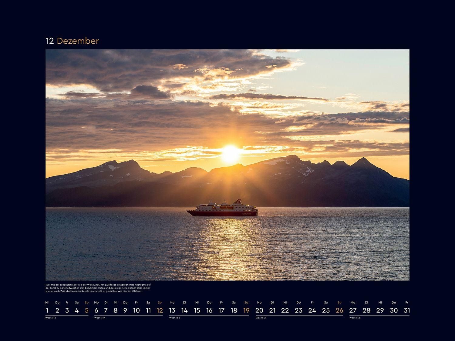 Hurtigruten - Wandkalender 2027 - 60 x 45 cm - Kunth Verlag