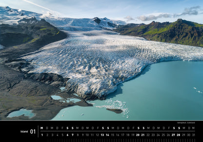 Island - 360° Premium-Wandkalender 2024 - 50 x 35 cm - 360Grad Medien