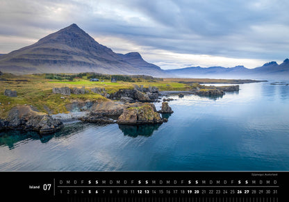 Island - 360° Premium-Wandkalender 2025 - 50 x 35 cm - 360Grad Medien