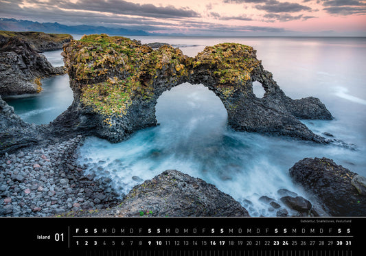 Island - 360° Premium-Wandkalender 2027 - 50 x 35 cm - 360Grad Medien
