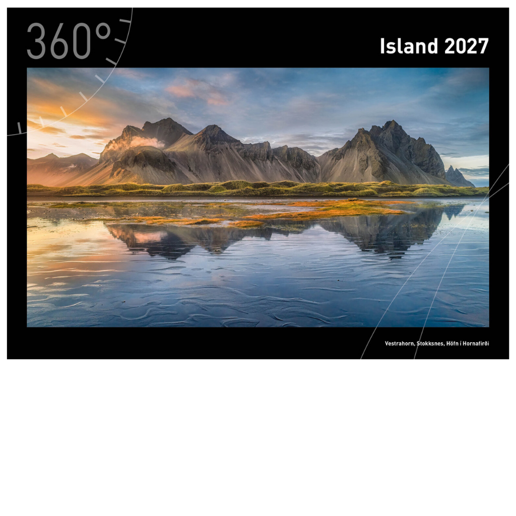 Island - 360° Premium-Wandkalender 2027 - 50 x 35 cm - 360Grad Medien