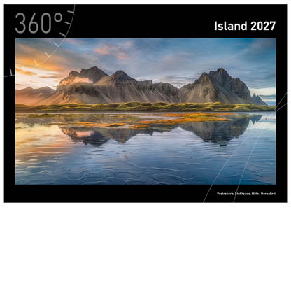 Island - 360° Premium-Wandkalender 2027 - 50 x 35 cm - 360Grad Medien