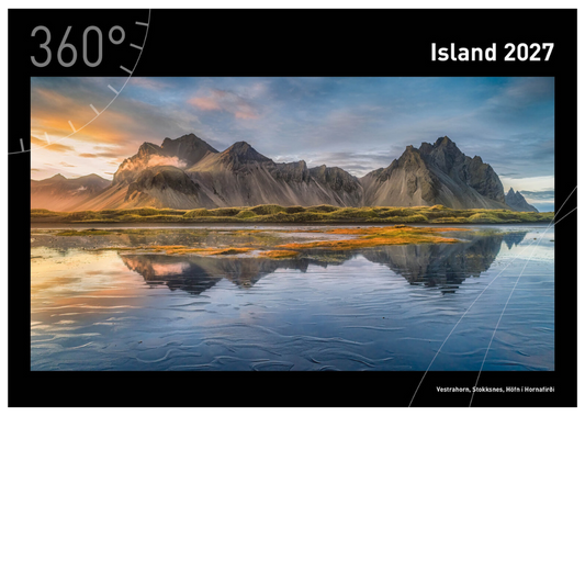 Island - 360° Premium-Wandkalender 2027 - 50 x 35 cm - 360Grad Medien