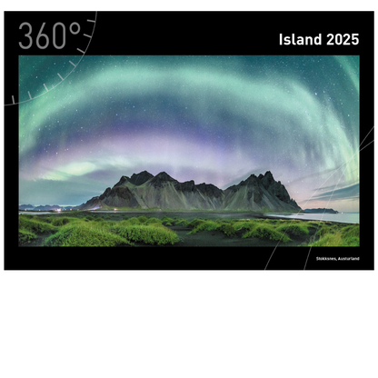 Island - 360° Premium-Wandkalender 2025 - 50 x 35 cm - 360Grad Medien