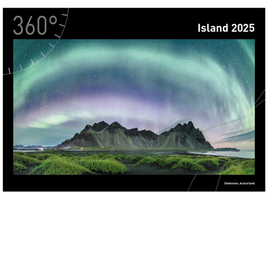 Island - 360° Premium-Wandkalender 2025 - 50 x 35 cm - 360Grad Medien