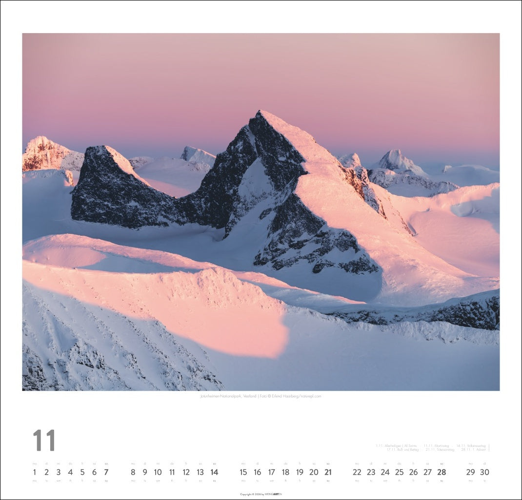 Norwegen - Wandkalender 2027 - 48 x 46 cm - Kunstverlag Weingarten