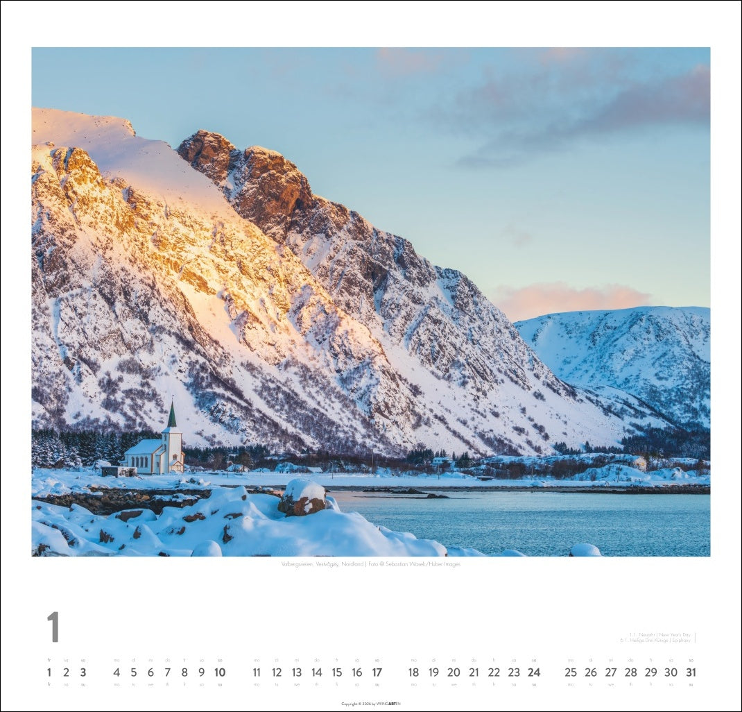 Norwegen - Wandkalender 2027 - 48 x 46 cm - Kunstverlag Weingarten