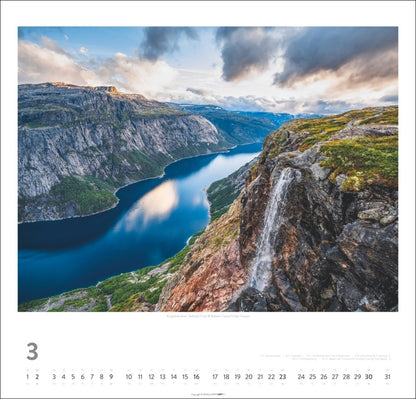 Norwegen - Wandkalender 2025 - 48 x 46 cm - Kunstverlag Weingarten