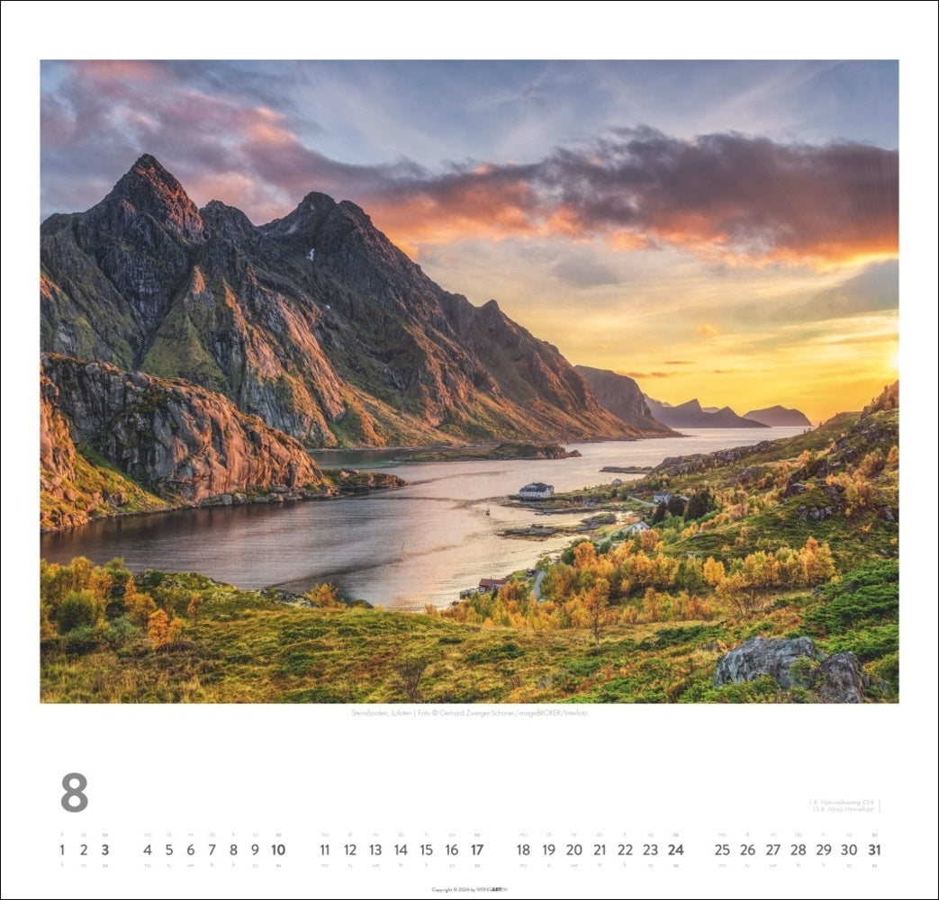 Norwegen - Wandkalender 2025 - 48 x 46 cm - Kunstverlag Weingarten