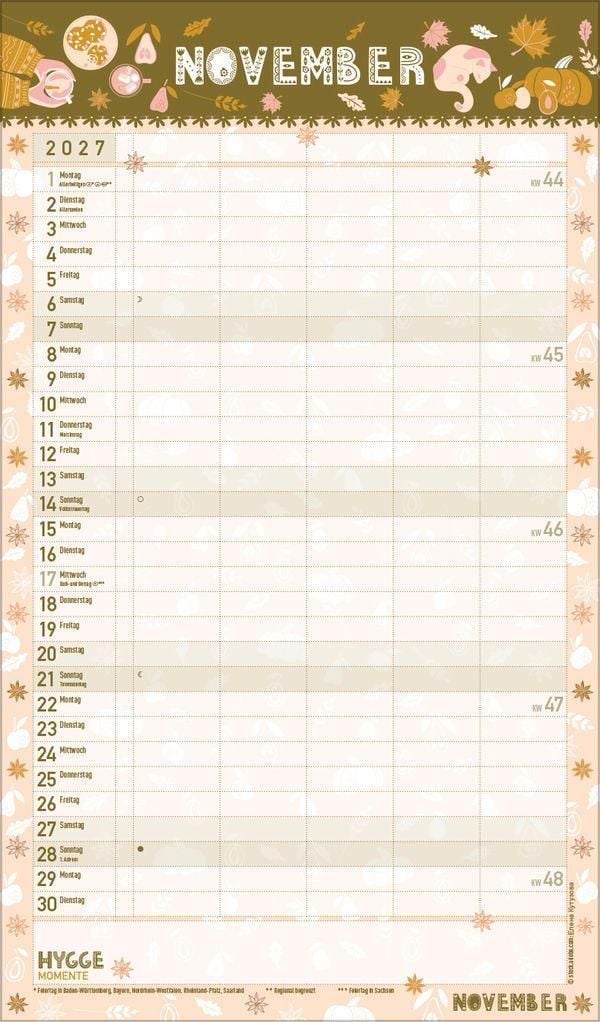 Hygge Planer 2027 - 27 x 46 cm - Korsch Verlag