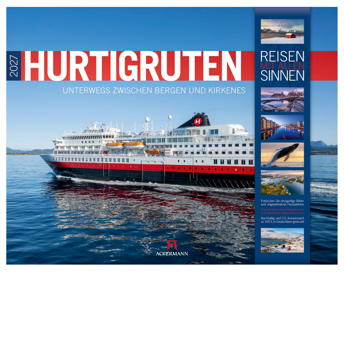 Hurtigruten - Wandkalender 2027 - 54 x 42 cm - Ackermann Kunstverlag