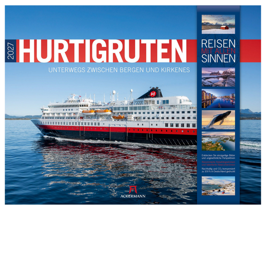 Hurtigruten - Wandkalender 2027 - 54 x 42 cm - Ackermann Kunstverlag