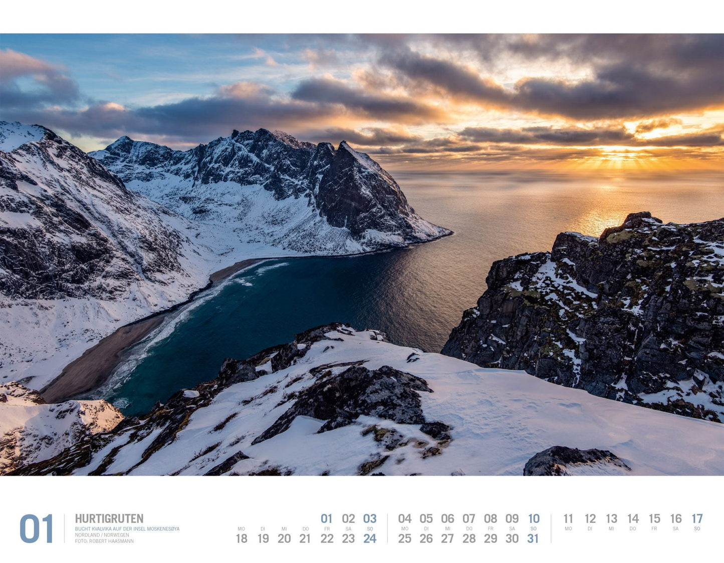 Hurtigruten - Wandkalender 2027 - 54 x 42 cm - Ackermann Kunstverlag