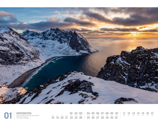 Hurtigruten - Wandkalender 2027 - 54 x 42 cm - Ackermann Kunstverlag