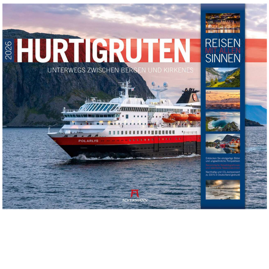 Hurtigruten - Wandkalender 2026 - 54 x 42 cm - Ackermann Kunstverlag