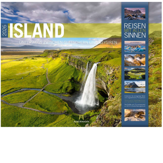 Island - Wandkalender 2026 - 54 x 42 cm - Ackermann Kunstverlag