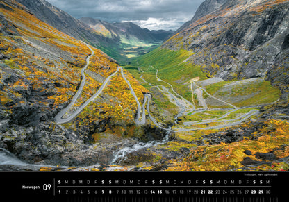 Norwegen - 360° Premium-Wandkalender 2024 - 50 x 35 cm - 360Grad Medien