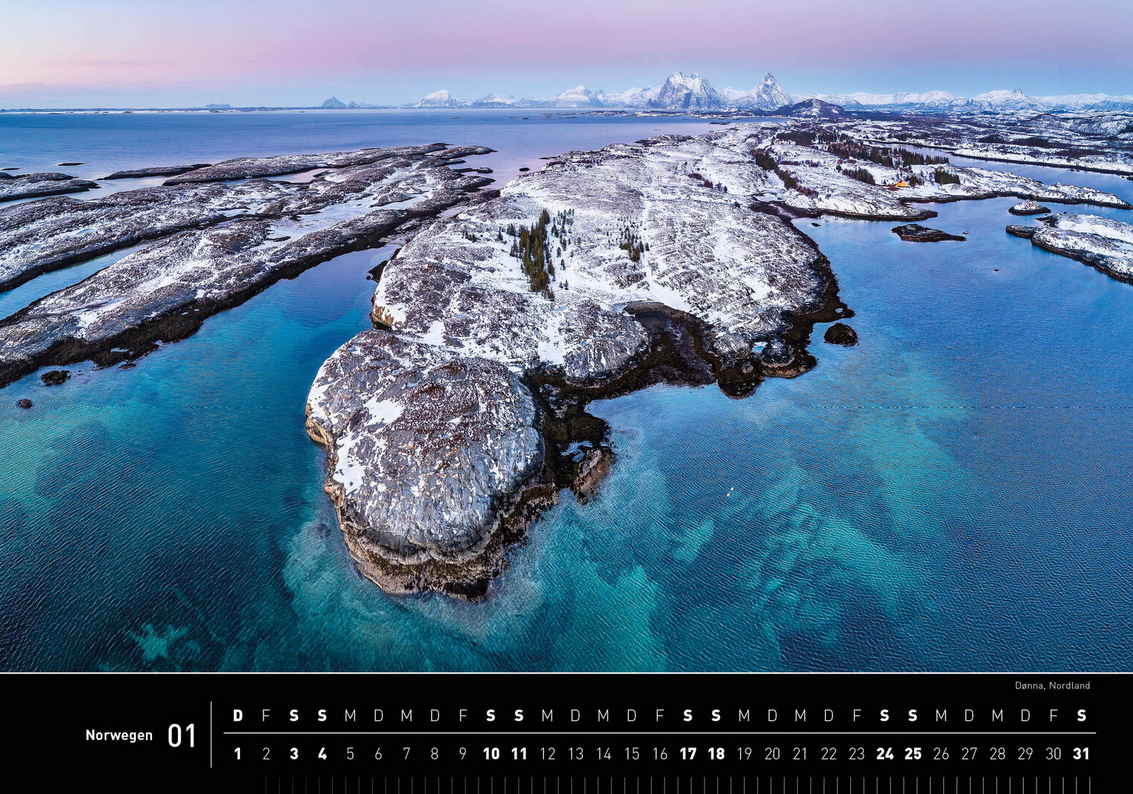 Norway - 360° Premium Wall Calendar 2026 - 50 x 35 cm - 360Grad Medien