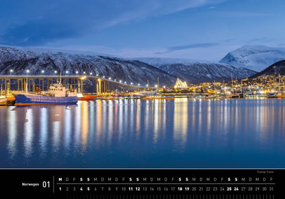 Norwegen - 360° Premium-Wandkalender 2025 - 50 x 35 cm - 360Grad Medien