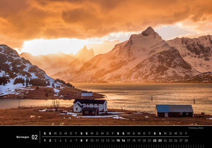 Norwegen - 360° Premium-Wandkalender 2025 - 50 x 35 cm - 360Grad Medien