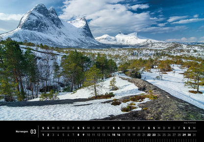 Norwegen - 360° Premium-Wandkalender 2025 - 50 x 35 cm - 360Grad Medien