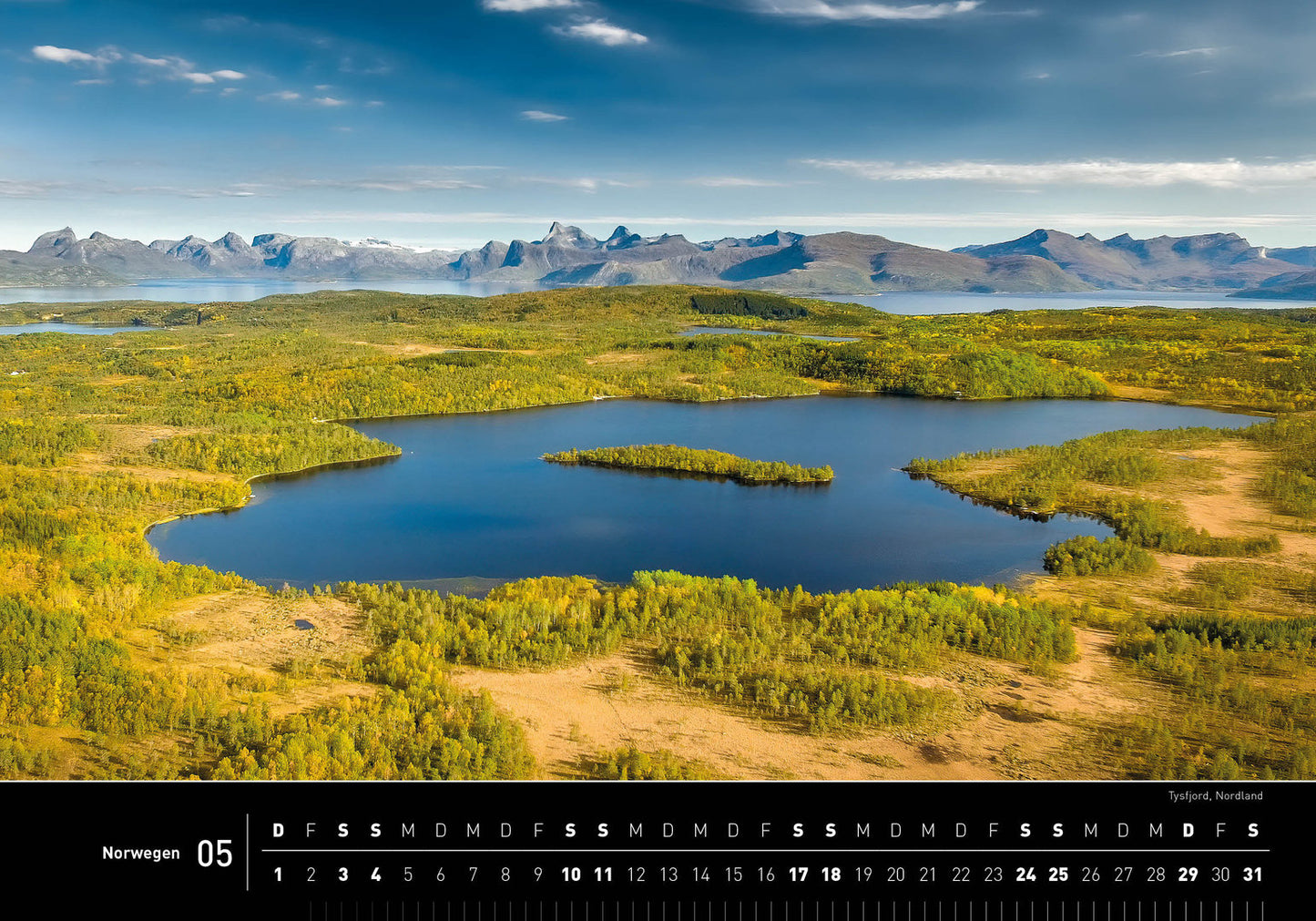 Norwegen - 360° Premium-Wandkalender 2025 - 50 x 35 cm - 360Grad Medien